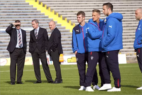 Rangers FC: Unified Focus - Pre-Match Huddle at Cappielow Park, Ladbrokes Championship