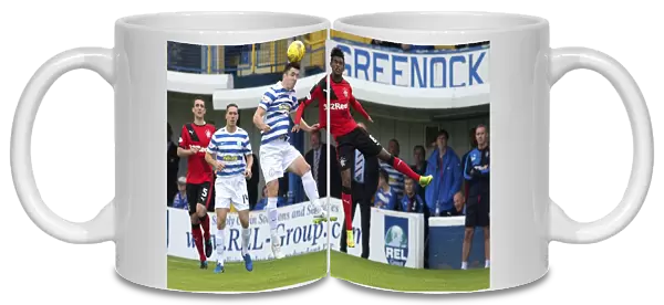 Rangers Gedion Zelalem Claims a Header Victory at Greenock Morton's Cappielow Park