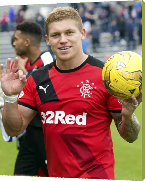 Rangers Championship-Winning Moment: Martyn Waghorn's Triumphant Goal and Celebration with the Match Ball