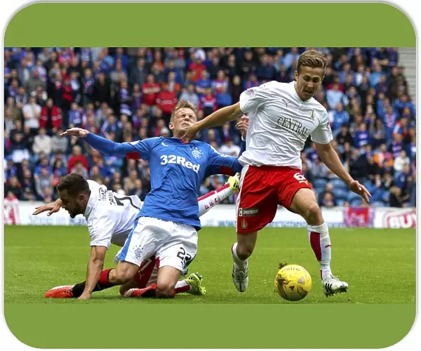 Dean Shiels Foul by Will Vaulks in Ladbrokes Championship Match: Rangers vs Falkirk