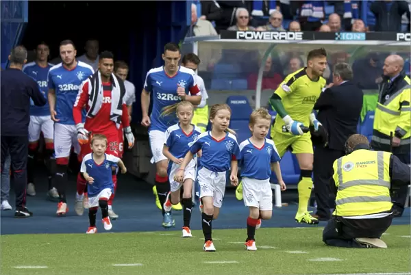 Championship Victory: Lee Wallace and Rangers Mascots Celebrate at Ibrox Stadium (Scottish Cup Champions 2003)