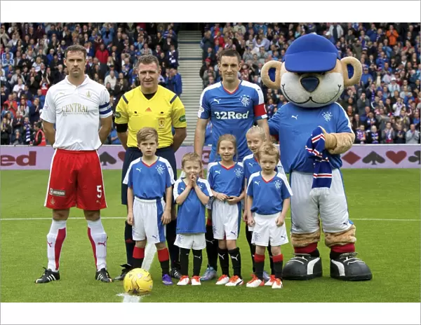 Rangers Football Club: Champions League and Mascots Celebrate 2003 Scottish Cup Victory at Ibrox Stadium