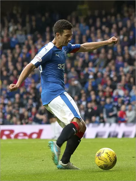 Rangers Jason Holt Scores Thrilling Goal in Ladbrokes Championship Match vs. Queen of the South at Ibrox Stadium