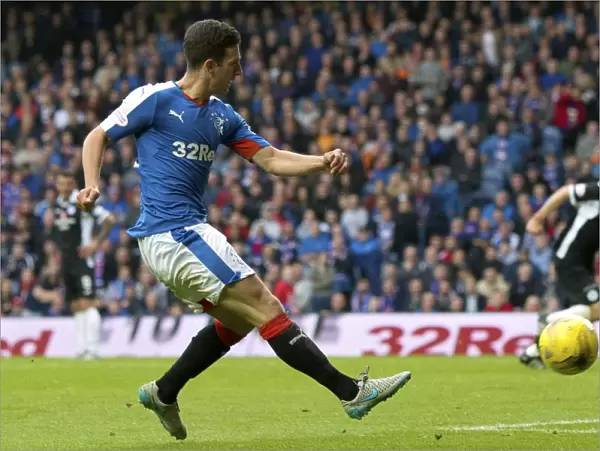 Thrilling Goal: Jason Holt Scores for Rangers in Championship Match vs. Queen of the South at Ibrox Stadium