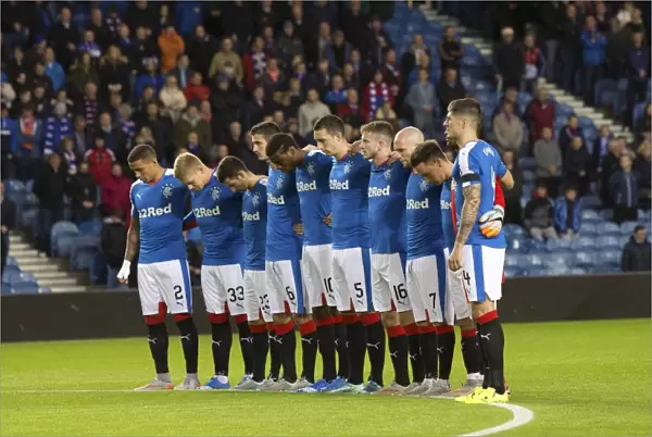 Rangers Football Club: A Minutes Silence in Honor of Johnny Hamilton during the Petrofac Training Cup Quarter Final at Ibrox Stadium