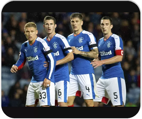Rangers FC Quartet: Waghorn, Ball, Kiernan, and Wallace in Quarter Final Battle at Ibrox Stadium
