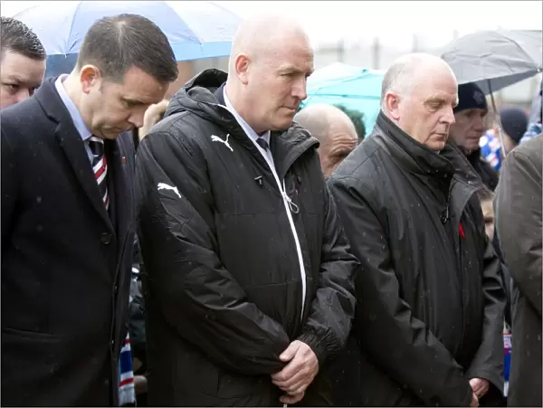 Rangers Football Club: Mark Warburton Honors John Greig during Remembrance Day Silence at Ibrox Stadium