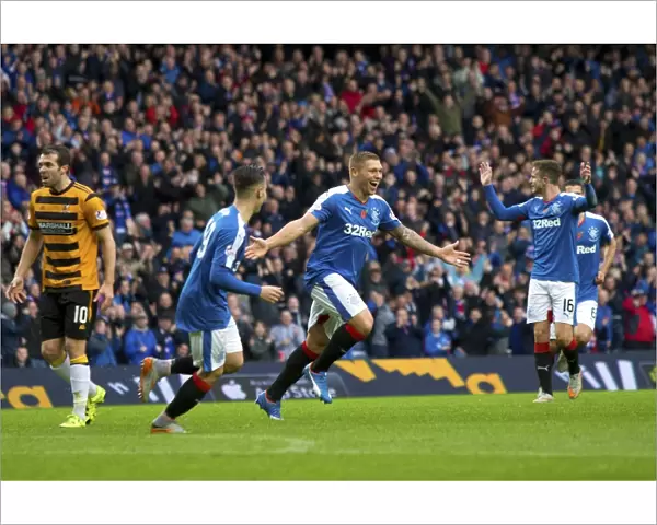 Rangers Martyn Waghorn Scores First Goal for Rangers in Ladbrokes Championship at Ibrox Stadium