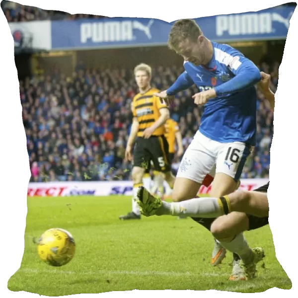 Clash at Ibrox: A Battle Between Rangers Andy Halliday and Alloa Athletic's Graeme Holmes in the Ladbrokes Championship