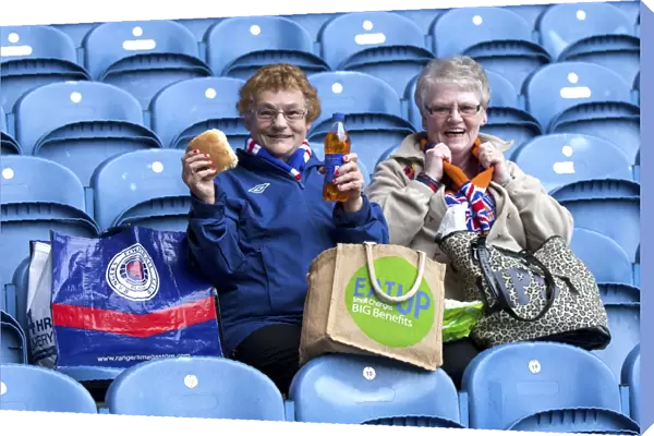 Euphoric Rangers FC Fans Celebrate Victory Over Alloa Athletic at Ibrox Stadium