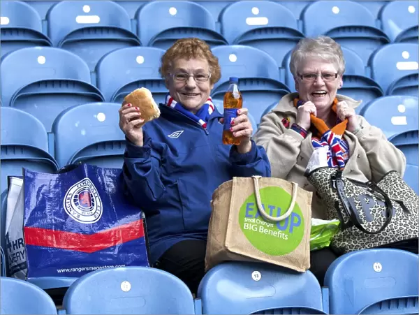 Euphoric Rangers FC Fans Celebrate Victory Over Alloa Athletic at Ibrox Stadium