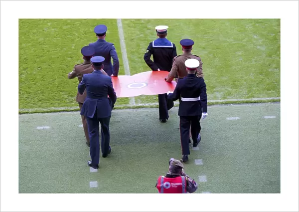 Armed Forces Tribute: Poppy Ceremony at Ibrox Stadium - Scottish Cup Champions Rangers FC