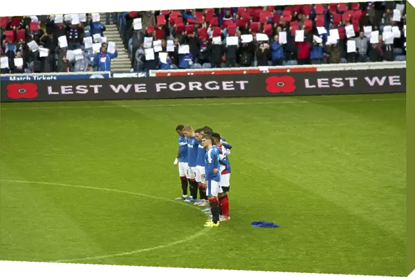 Rangers Football Club: A Minute of Silence for Remembrance Day at Ibrox Stadium during Ladbrokes Championship Match against Alloa Athletic