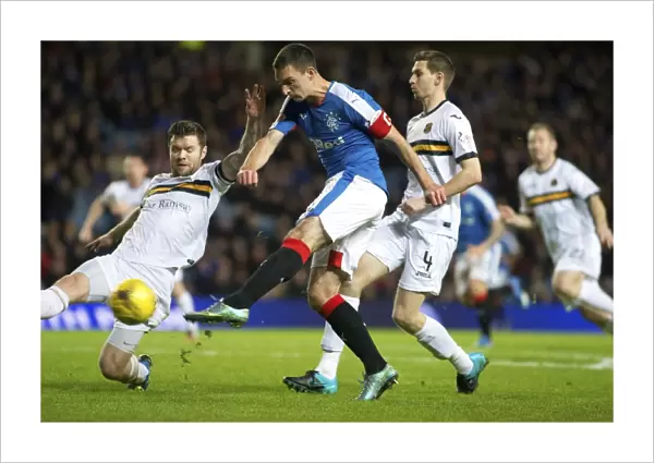 Rangers Lee Wallace Chasing Victory: Intense Moment at Ibrox Stadium in Ladbrokes Championship Clash against Dumbarton