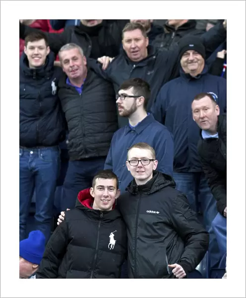 Rangers Fans Unwavering Passion at Falkirk Stadium during Ladbrokes Championship Match