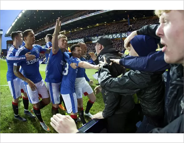 Rangers Football Club: Double Delight - Jason Holt Scores and Celebrates with Team and Fans in Scottish Championship and Scottish Cup Victory