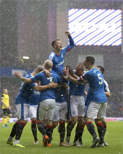 Celebrating Glory: Danny Wilson's Thrilling Goal in Rangers Championship Victory at Ibrox Stadium (Scottish Cup, 2003)