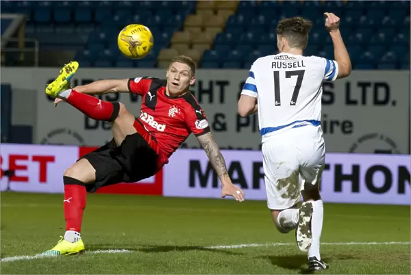 Rangers Martyn Waghorn Goes for Glory: Dramatic Overhead Kick Attempt vs. Greenock Morton