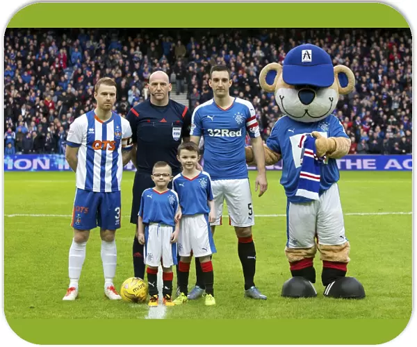 Rangers vs. Kilmarnock: Lee Wallace and Mascots Celebrate Fifth Round Scottish Cup Victory at Ibrox Stadium