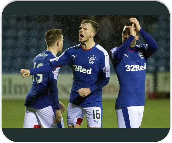 Fifth Round Replay Thriller: Rangers Halliday and Clark Celebrate Scottish Cup Victory over Kilmarnock