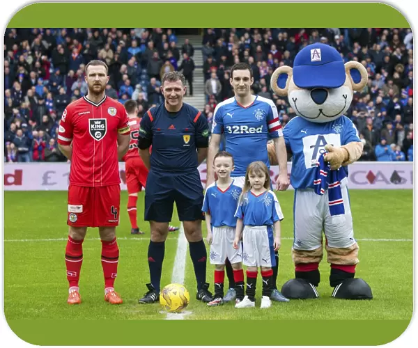 Rangers Captain Lee Wallace and Mascots Celebrate Scottish Cup Victory at Ibrox Stadium (2003)