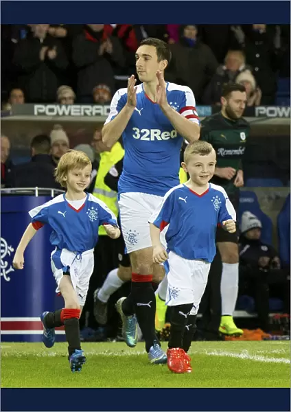 Rangers Football Club: Lee Wallace and Mascots Celebrate Scottish Cup Victory at Ibrox Stadium