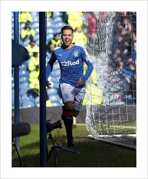 Rangers Harry Forrester: Dramatic Goal Celebration in Scottish Cup Quarterfinal at Ibrox Stadium