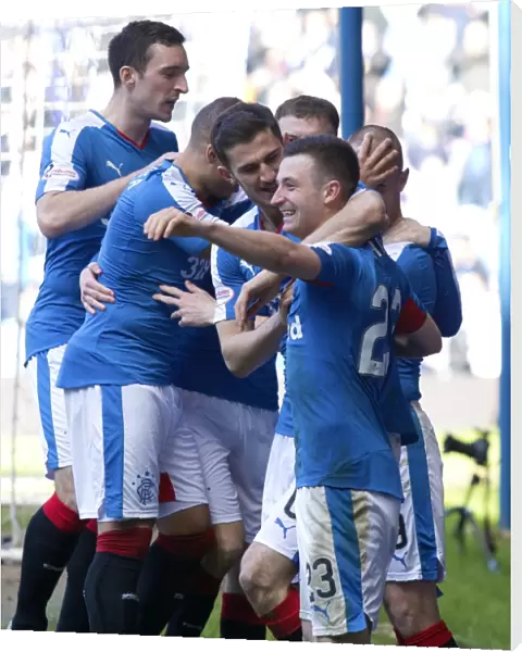 Thrilling Scottish Cup Quarterfinal Goal: Jason Holt Celebrates for Rangers at Ibrox Stadium