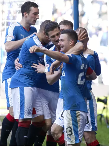 Thrilling Scottish Cup Quarterfinal Goal: Jason Holt Celebrates for Rangers at Ibrox Stadium
