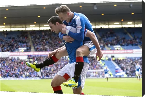 Rangers: Wallace and Shiels Unforgettable Goal Celebration in Scottish Cup Quarterfinal at Ibrox Stadium