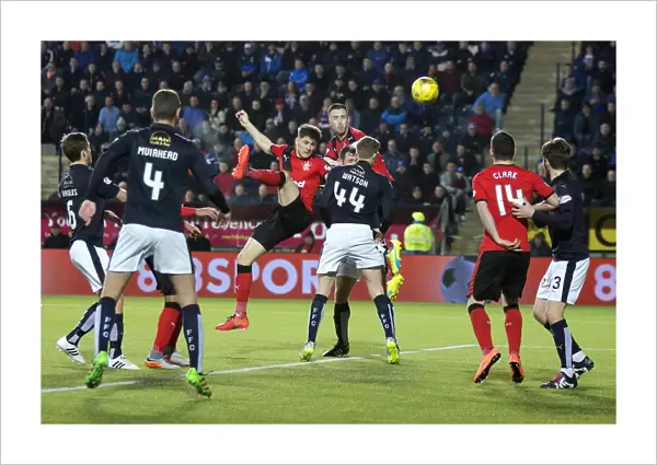 Rangers Rob Kiernan Charges Towards Falkirk Stadium Goal in Intense Ladbrokes Championship Clash