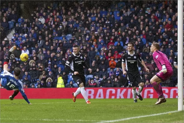 Andy Halliday Scores the Thrilling Winner: Rangers vs. Queen of the South in the Ladbrokes Championship at Ibrox Stadium