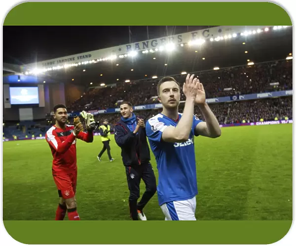 Rangers Football Club: Champions at Ibrox Stadium - Wes Foderingham, Dominic Ball, and Danny Wilson Celebrate Victory