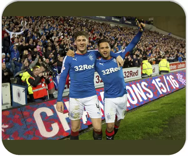 Rangers Football Club: Champions League Triumph - Rob Kiernan and Harry Forrester's Thrilling Championship Victory Celebration at Ibrox Stadium