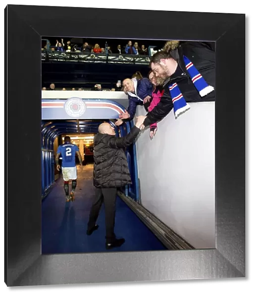 Mark Warburton and Rangers Fans: Celebrating Championship Win at Ibrox Stadium
