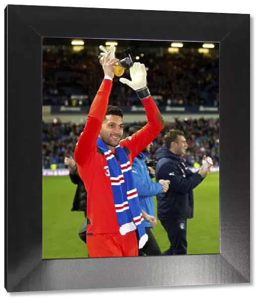 Wes Foderingham's Euphoric Championship Victory: Rangers FC Celebrates at Ibrox Stadium