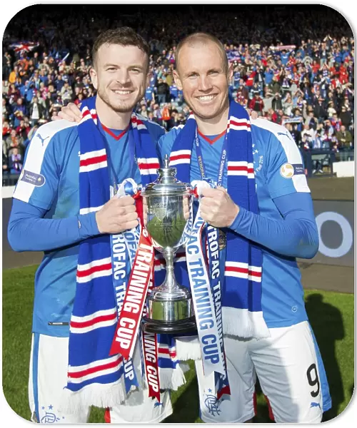 Rangers Football Club: Petrofac Training Cup Victory - Andy Halliday and Kenny Miller's Triumphant Celebration at Hampden Park (2003)