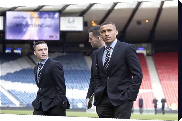 Rangers Players Inspect the Hampden Park Pitch Ahead of the William Hill Scottish Cup Semi-Final: Rangers vs Celtic - The Epic Showdown