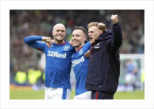 Rangers Football Club: Triumphant Celebration in Scottish Cup Semi-Final - Nicky Law, Barrie McKay, and Dean Shiels