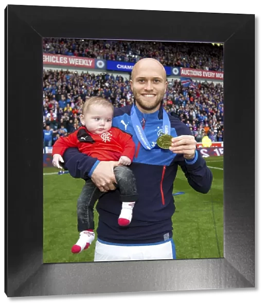 Rangers Football Club: Nicky Law and Son Celebrate Championship Victory at Ibrox Stadium (2003)