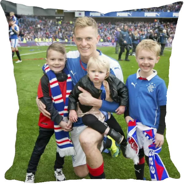 Rangers Football Club: Dean Shiels and Family Rejoice in Championship Victory at Ibrox Stadium