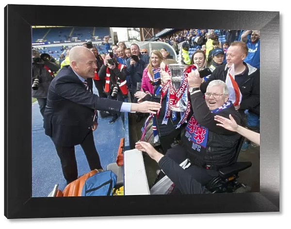 Rangers FC: Mark Warburton and Jubilant Fans Celebrate Ladbrokes Championship Win at Ibrox Stadium (Scottish Cup Triumph, 2003)