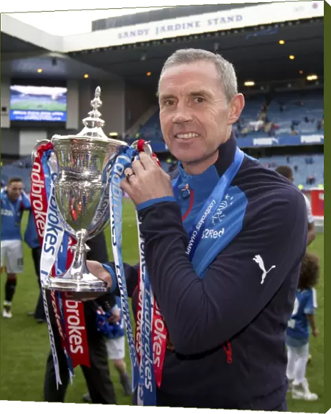 Rangers Football Club: Assistant Manager David Weir's Victory with the Ladbrokes Championship Trophy at Ibrox Stadium