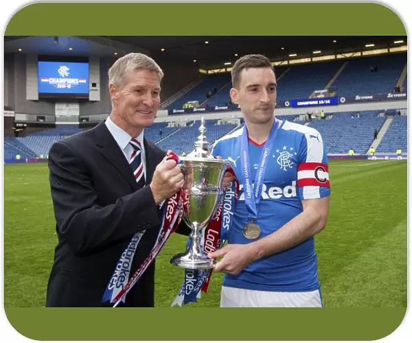 Rangers Football Club: Champions Celebration with Legends Gough and Wallace Lifting the Ladbrokes Trophy