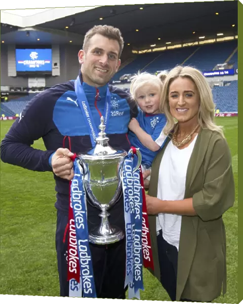 Rangers Football Club: Cammy Bell and Family Rejoice in Ladbrokes Championship Victory at Ibrox Stadium