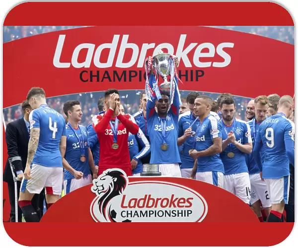 Gedion Zelalem Celebrates Rangers Ladbrokes Championship Win at Ibrox Stadium