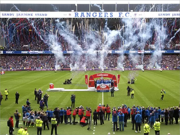 Rangers Lee Wallace Celebrates Championship Triumph with Ladbrokes Trophy Lift at Ibrox Stadium