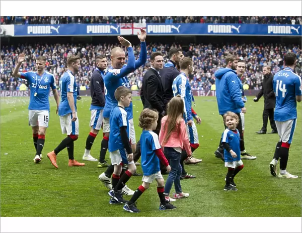 Kenny Miller's Championship Trophy Victory Celebration: Glasgow Rangers 2003 Title Win at Ibrox Stadium