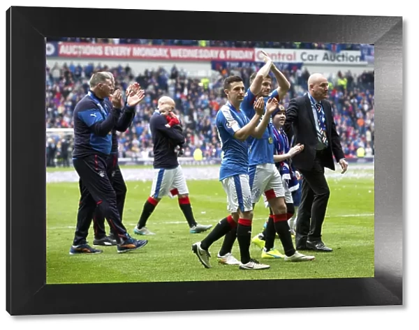 Holt and Halliday's Triumphant Ladbrokes Championship Win: Rangers Football Club Celebrates Scottish Championship Title at Ibrox Stadium