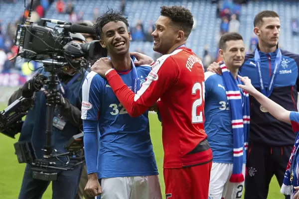 Rangers Football Club: Zelalem and Foderingham's Championship Win Celebration at Ibrox Stadium